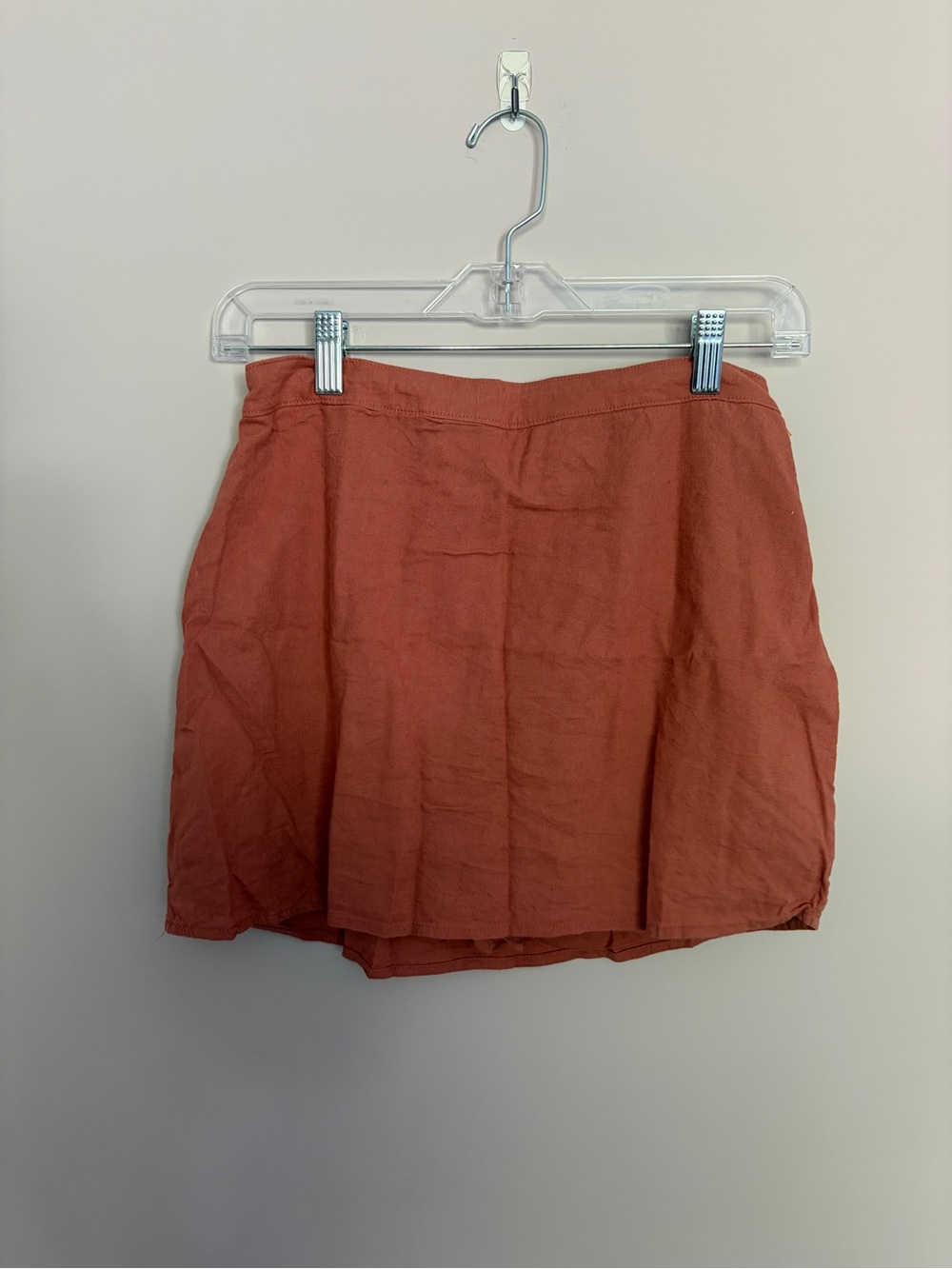 Abercrombie & Fitch Terracotta Linen Blend Mini Skort